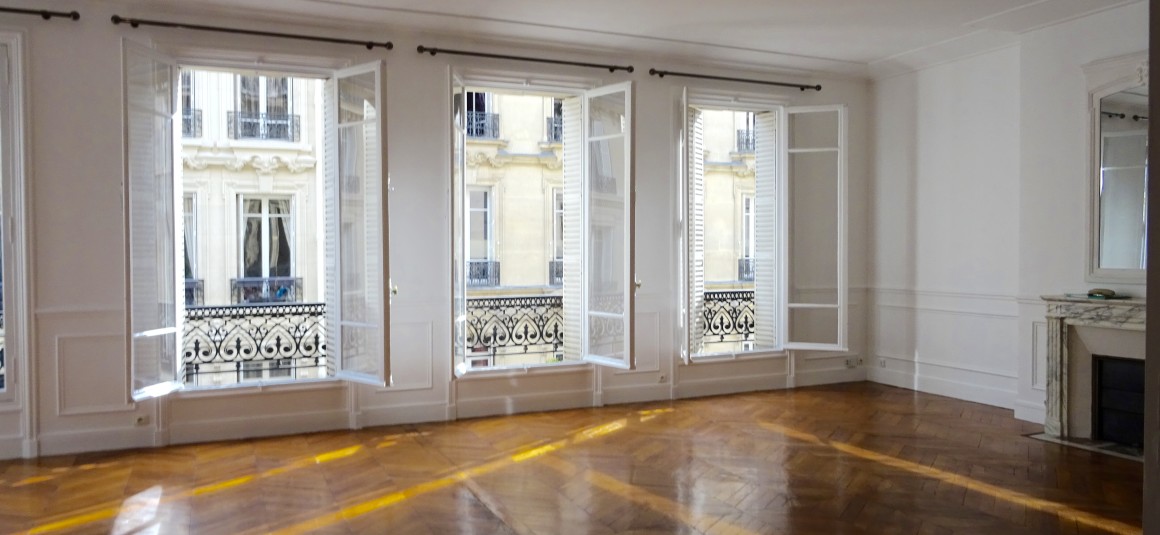 Vide – 4 ch – 180 m2 – Paris 8e (17e) – Monceau – Courcelles – Loyer cc : 4.845 euros cc