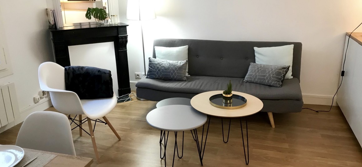 Meublé – 1 ch – Paris 17e – 30 m2 – Rue Pierre Demours – 1er étage sans ascenseur sur cour – Loyer cc : 1.300 € cc (Internet inclus)