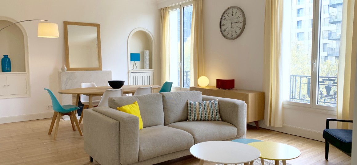 REFAIT NEUF – MEUBLÉ – 2 ch – 91 m2 + Poss Pkg – Paris 16e – Bld Suchet/Auteuil – Loyer cc : 2.950 €