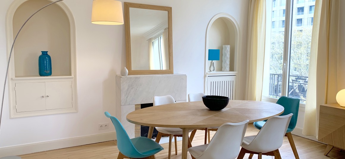 REFAIT NEUF – MEUBLÉ – 2 ch – 91 m2 + Poss Pkg – Paris 16e – Bld Suchet/Auteuil – Loyer cc : 2.950 €