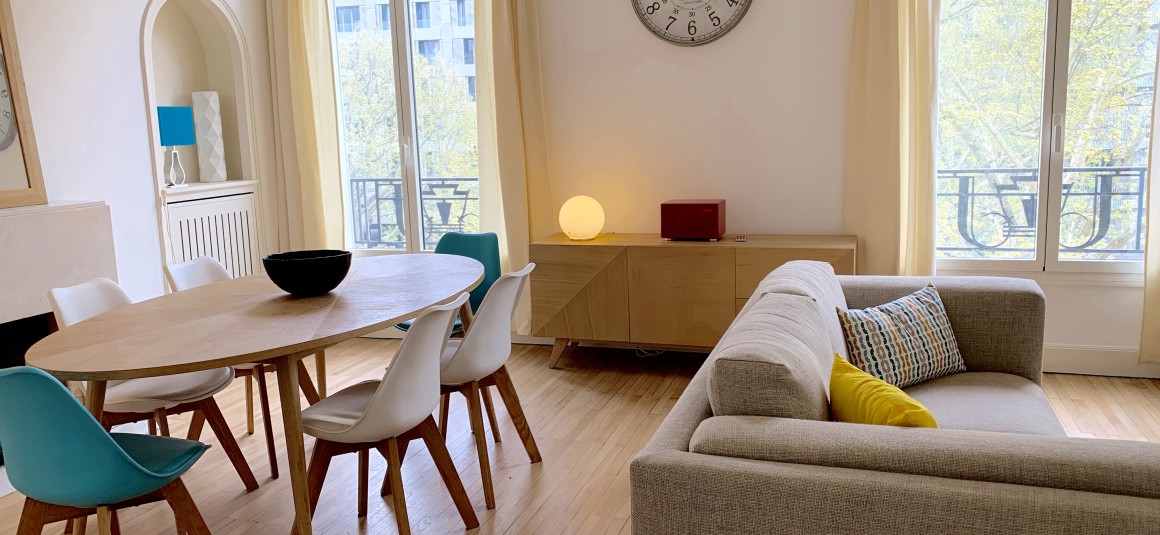 REFAIT NEUF – MEUBLÉ – 2 ch – 91 m2 + Poss Pkg – Paris 16e – Bld Suchet/Auteuil – Loyer cc : 2.950 €