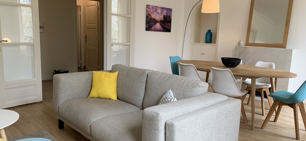REFAIT NEUF – MEUBLÉ – 2 ch – 91 m2 + Poss Pkg – Paris 16e – Bld Suchet/Auteuil – Loyer cc : 2.950 €