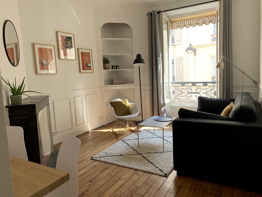 MEUBLÉ – Refait neuf – 1 ch – Paris 17e – Quartier Levis – 28 m2 – Loyer cc : 1.350 euros