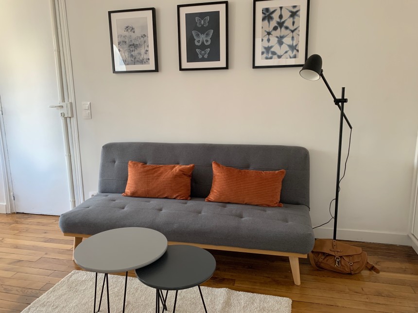 MEUBLÉ – 1 chambre – Paris 17e – Pereire – rue Prony – 33 m2 au sol – 7e et dernier étage avec ascenseur  – Loyer charges comprises : 1.350 €