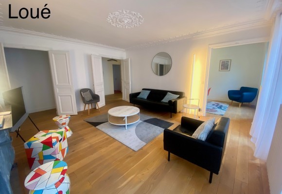 MEUBLÉ – 2 chambres – 104 m2 – Paris 8ème – Rue Jean Mermoz – 3ème étage ascenseur –  Loyer charges comprises : 4.150 euros