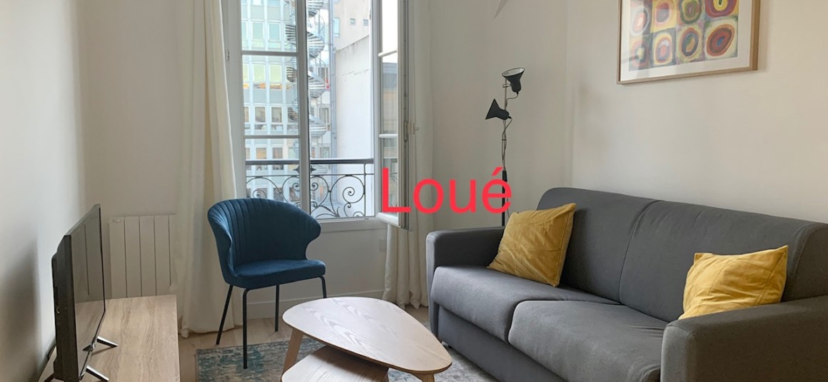 MEUBLÉ – 1 ch – Neuilly / limite Paris 17e Porte Maillot – Rue Midi – 36 m2 – 4e sans asc – Loyer cc : 1.500 euros