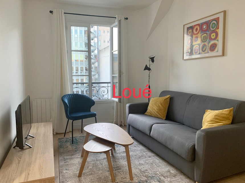 MEUBLÉ – 1 ch – Neuilly / limite Paris 17e Porte Maillot – Rue Midi – 36 m2 – 4e sans asc – Loyer cc : 1.500 euros