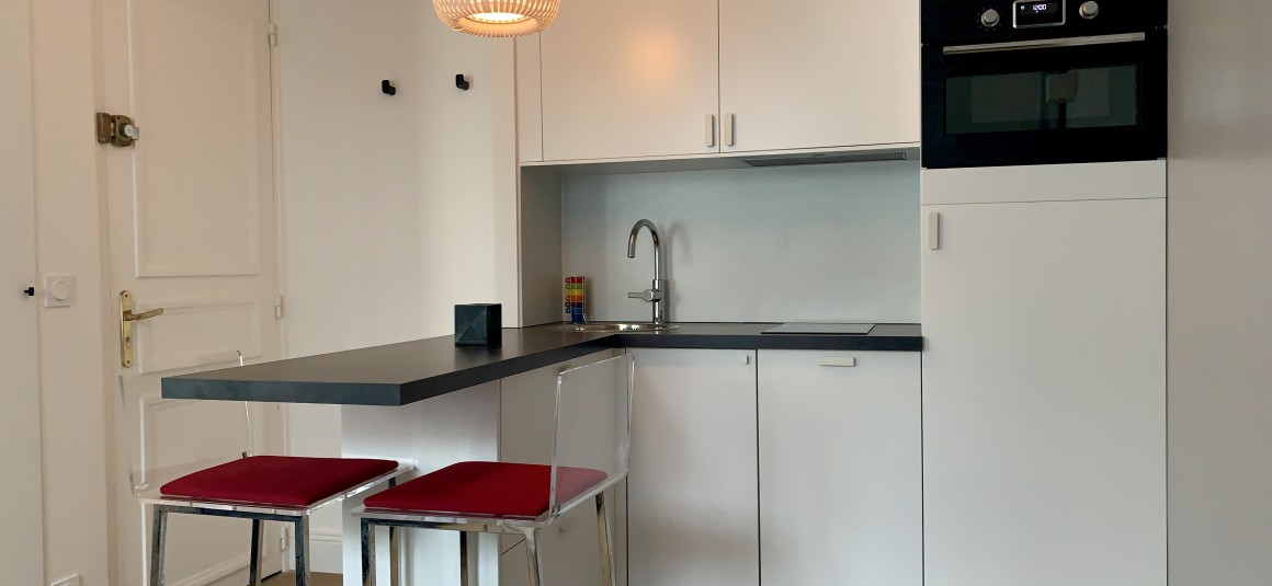 MEUBLÉ – 1 ch – 25 m2 – Paris 8e – Bld Haussmann – REFAIT NEUF – Loyer cc : 1.400 €