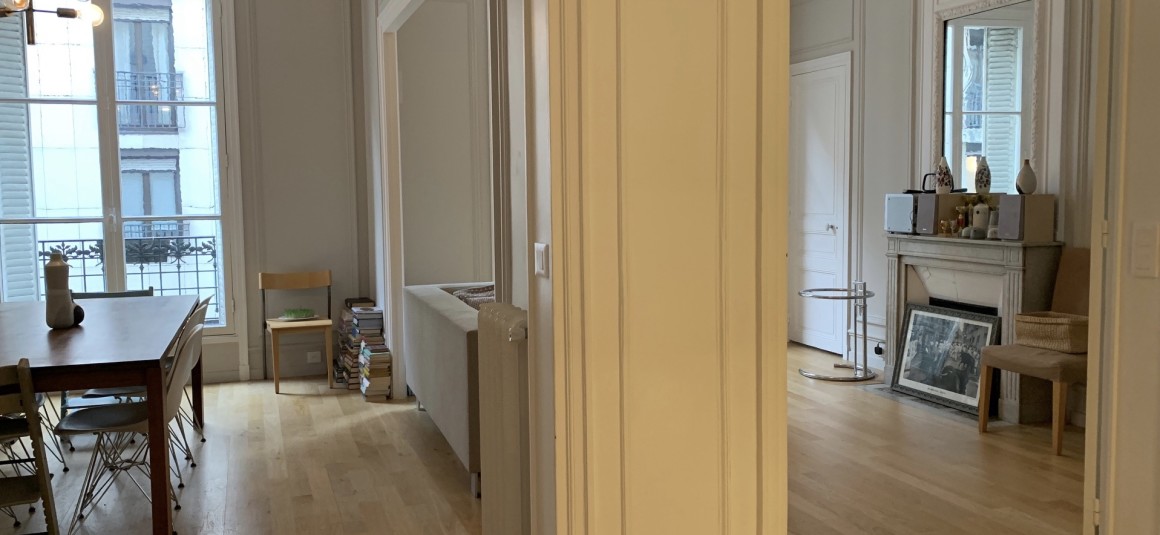 VIDE – Refait neuf – 3 ch – Paris 17e – Quartier Levis – Villiers – 1er étage ascenseur – 110 m2 – Loyer cc : 3.950 €