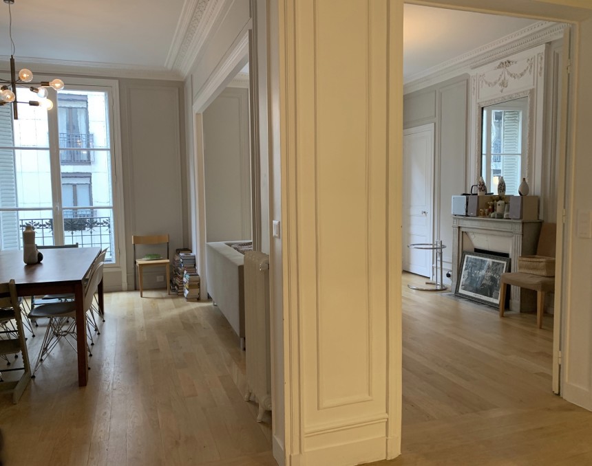 VIDE – Refait neuf – 3 ch – Paris 17e – Quartier Levis – Villiers – 1er étage ascenseur – 110 m2 – Loyer cc : 3.950 €