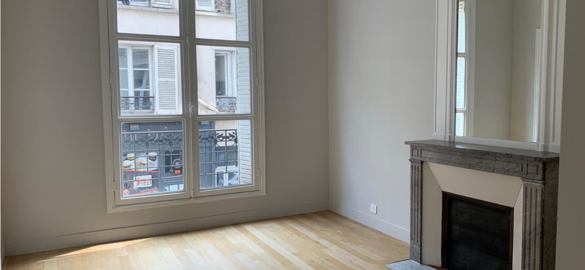 VIDE – Refait neuf – 3 ch – Paris 17e – Quartier Levis – Villiers – 1er étage ascenseur – 110 m2 – Loyer cc : 3.950 €