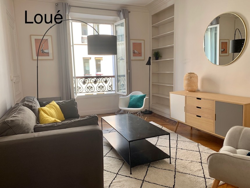 MEUBLÉ – 1 ch – Paris 17e – 44 m2 – Coeur Village Batignolles – 2ème sans ascenseur – Loyer cc : 1.650 euros