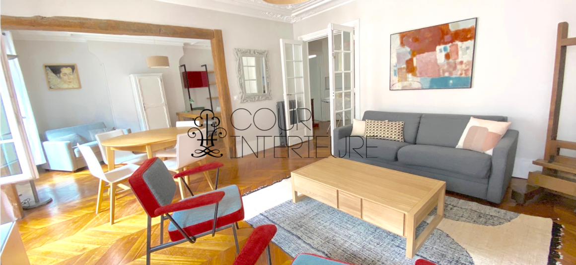 MEUBLÉ – 2 ch + bureau – 90 m2 – Paris 17ème – Rue Labie – 4e étage ascenseur – Metro : Ternes – Argentine – Loyer cc : 2.710 euros cc