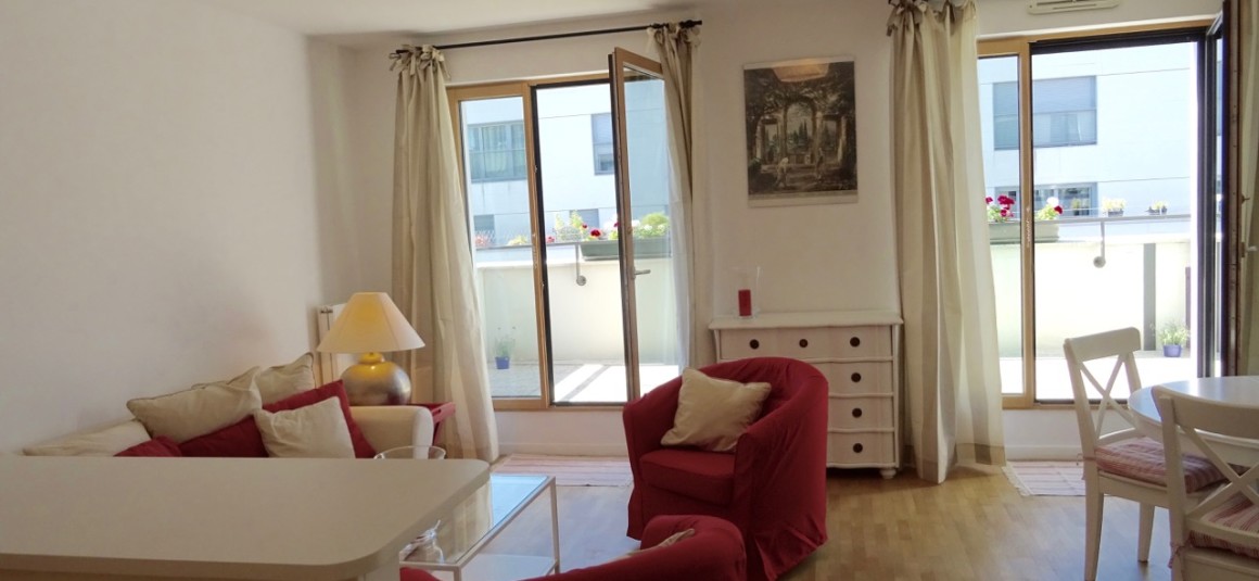 MEUBLÉ – 2 chambres – Boulogne (92) – Rue Marcel Bontemps – 65 m2 + Terrasse 10 m2 – 6e étage ascenseur – Parking en sous-sol –  Loyer cc : 2.300 €