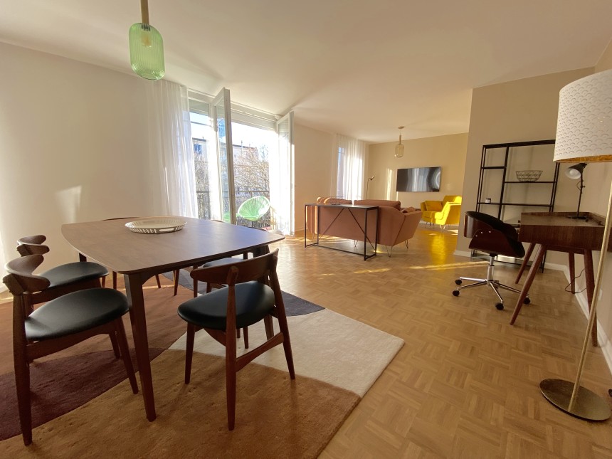 MEUBLÉ – 2 chambres – Paris 16e – Bld de Montmorency – 88 m2 + Balcon 4 m2 – 4e étage avec ascenseur – Loyer cc : 2.950 euros (chauffage et eau chaude collectifs)