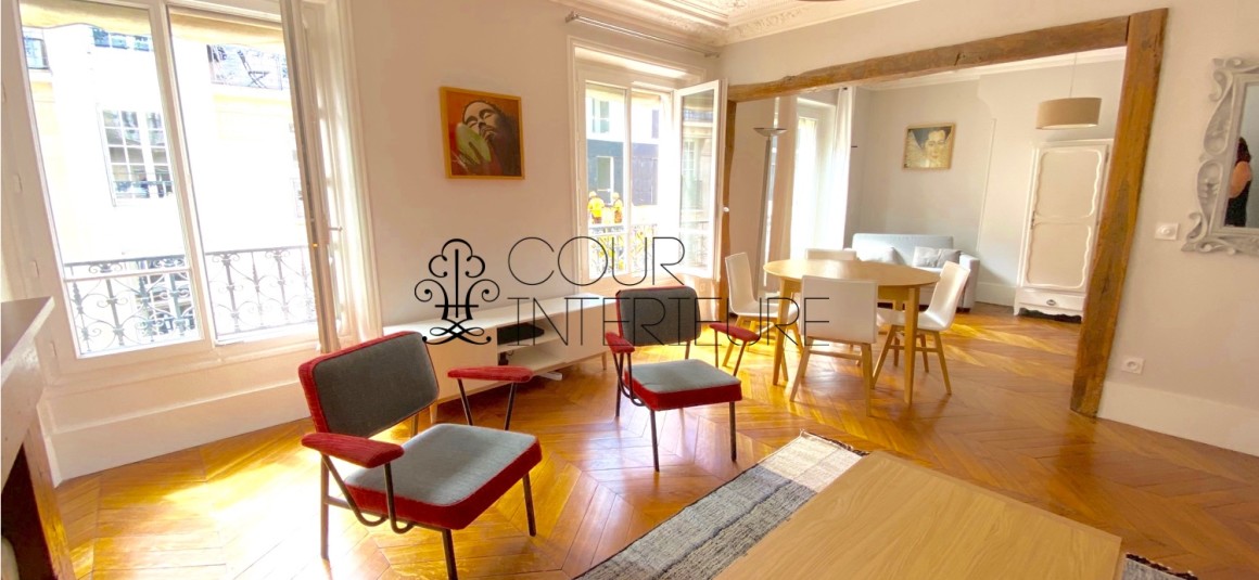 MEUBLÉ – 2 ch + bureau – 90 m2 – Paris 17ème – Rue Labie – 4e étage ascenseur – Metro : Ternes – Argentine – Loyer cc : 2.710 euros cc