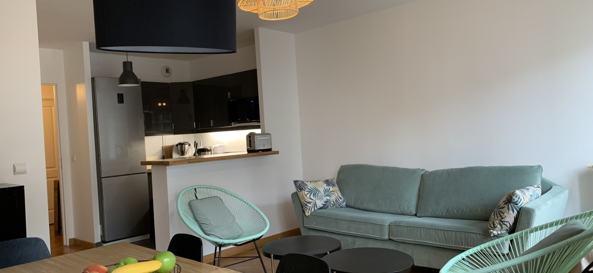 MEUBLÉ – 1 chambre – 47 m2 + 2 balcons 10 m2 – Paris 15 –  Rue St Charles – 4e avec ascenseur – Loyer cc : 1.880 €
