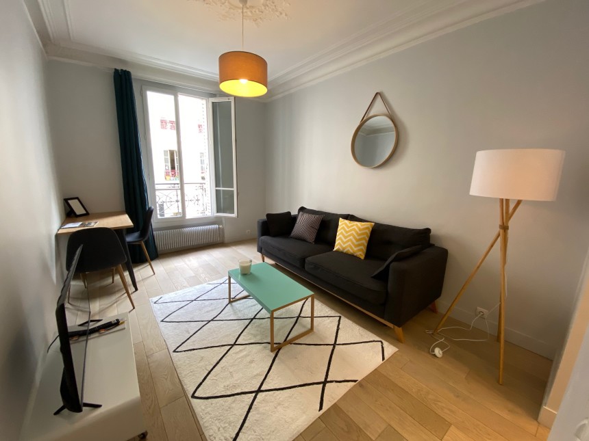 MEUBLÉ – 1 chambre – Paris 17 – Quartier Poncelet – Rue Saussier Leroy – 32 m2 – 1er étage sans ascenseur – Loyer : 1.350 € cc