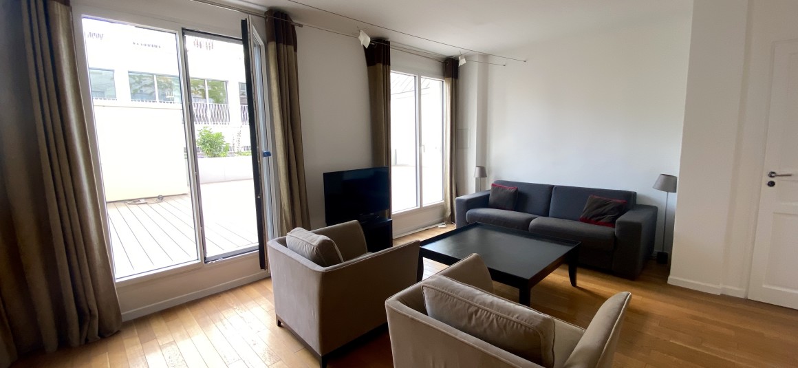 MEUBLÉ – 1 chambre – Paris 15ème – Bld Pasteur – 71m2 + grande terrasse environ 25 m2 –  1er étage avec ascenseur – Loyer cc : 2.190 euros (chauffage eau chaude collectif)