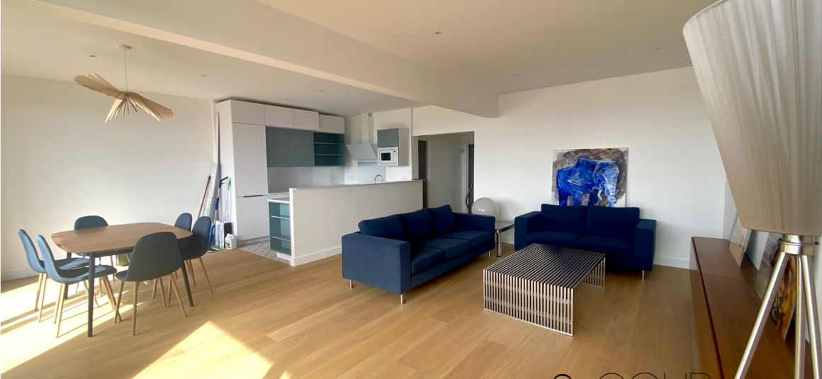 MEUBLÉ – 3 chambres – Paris 16ème – PASSY – 100 m2 – 9ème étage ascenseur + Balcon filant – VUE TOUR EIFFEL – Loyer charges comprises : 4.540 euros (poss. parking sous-sol en sus)