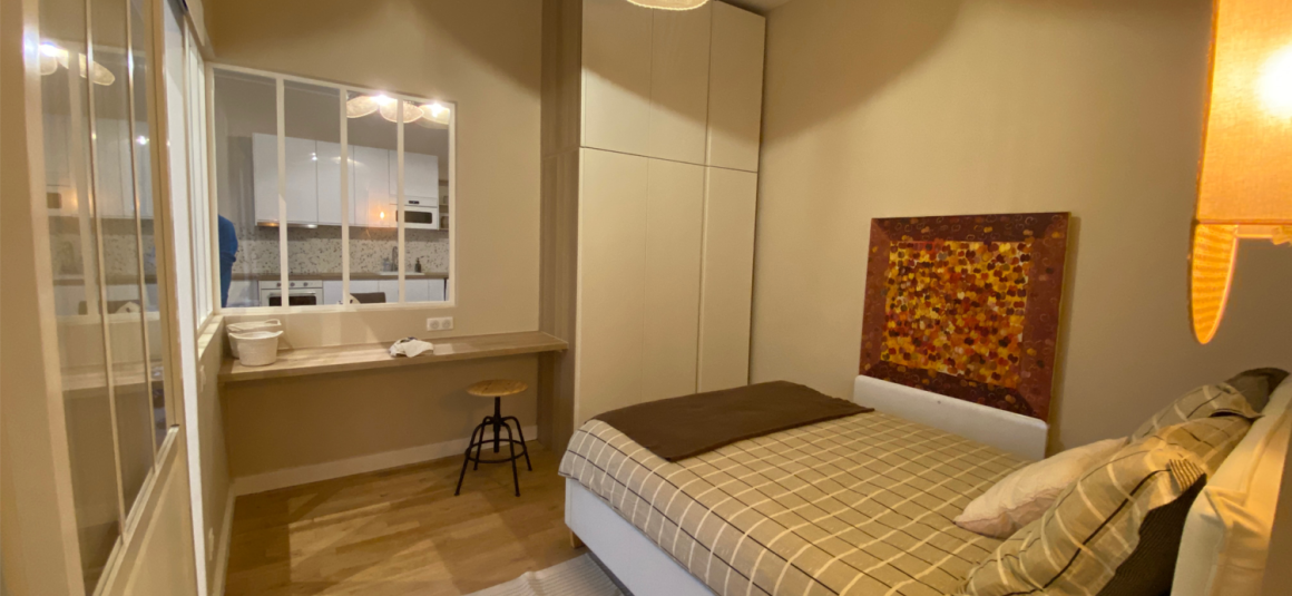MEUBLÉ – 1 chambre – Centre Neuilly sur Seine – Rue Madeleine Michelis – €39 m2 – Rez de jardin – Loyer cc : 1.600