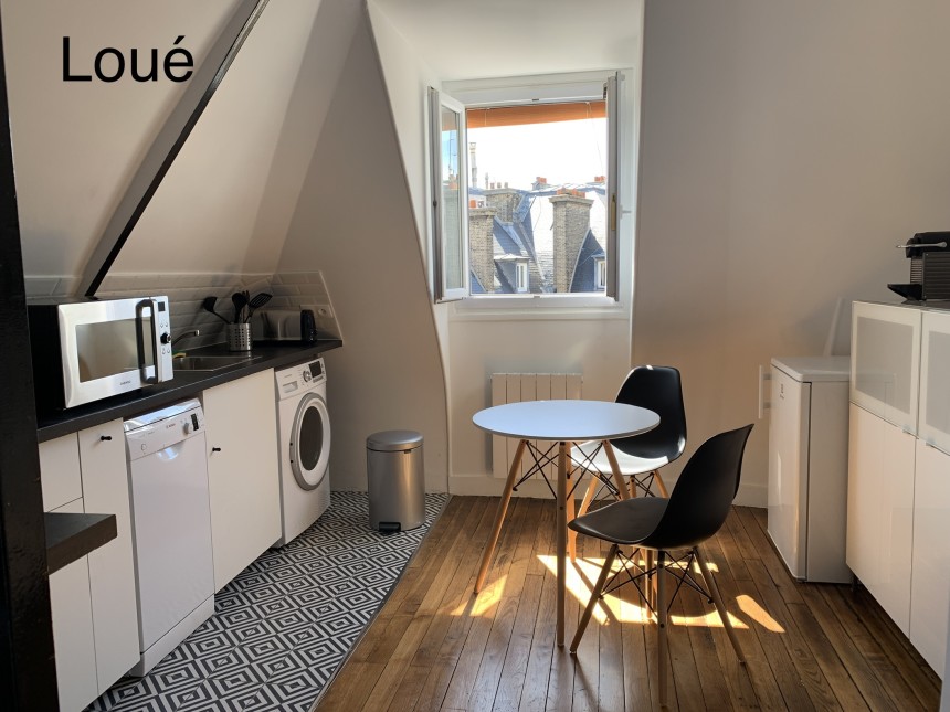 MEUBLÉ – 1 chambre – Paris 17e – Pereire – rue Prony – 33 m2 au sol – 7e et dernier étage avec ascenseur  – Loyer charges comprises : 1.350 €