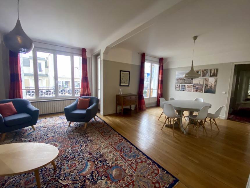 MEUBLÉ – 2 chambres + 1 bureau – Paris 17e – Quartier LEVIS – 107 m2 avec balcon / terrasse – 7ème étage ascenseur – Loyer cc : 3.700 euros