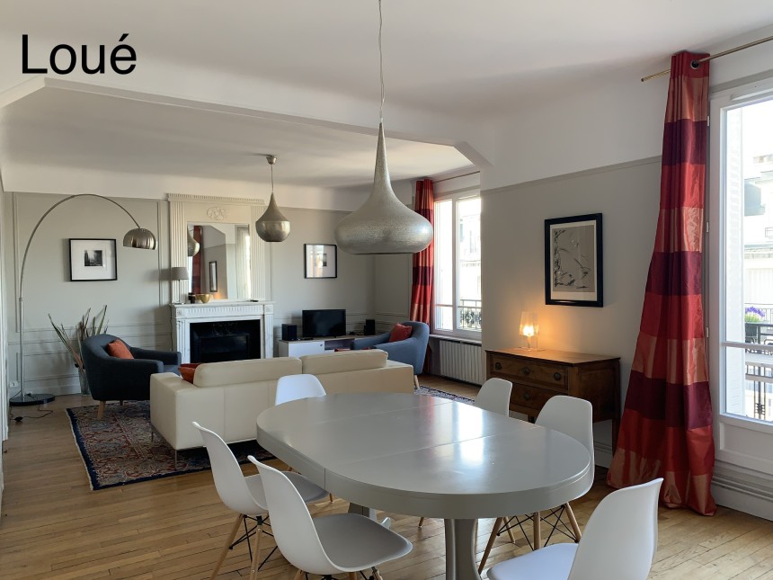 MEUBLÉ – 2 chambres + 1 bureau – Paris 17e – Quartier LEVIS – 107 m2 avec balcon / terrasse – 7ème étage ascenseur – Loyer cc : 3.700 euros