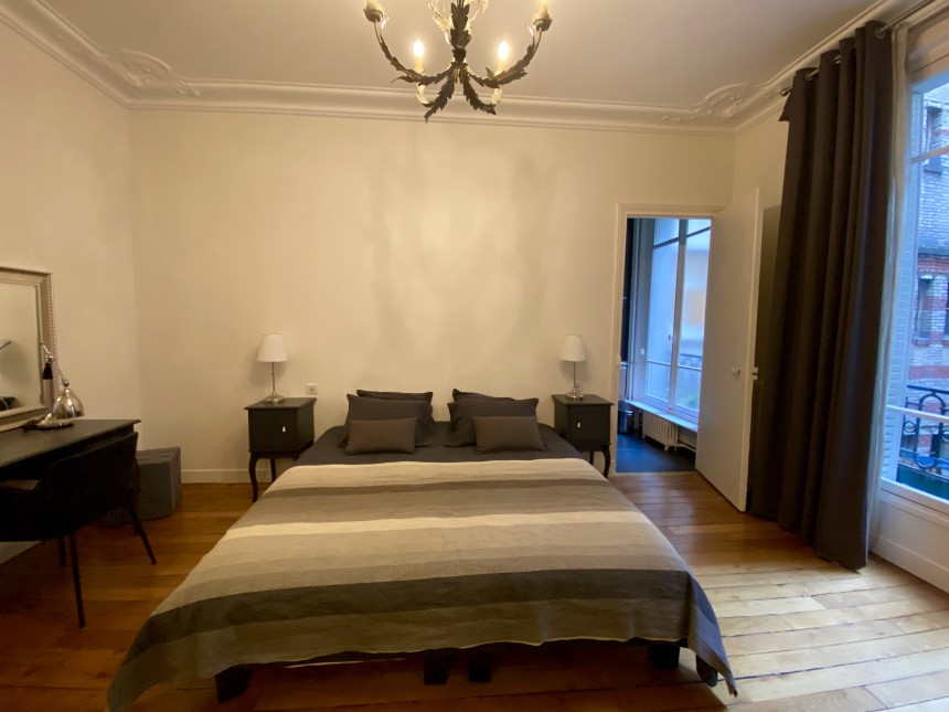 MEUBLÉ – 3 chambres + bureau – Paris 17ème – 210 m2 – Rue Pierre Demours – 1er étage avec ascenseur – Loyer charges comprises : 6.500 € (chauffage collectif)