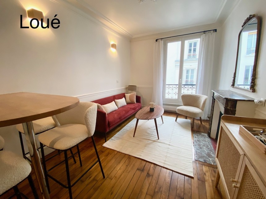 MEUBLÉ – 1 chambre – Paris 17ème – Batignolles – Rue Clairaut – 35 m2 – 4ème étage sans ascenseur – Loyer charges comprises : 1.400 euros