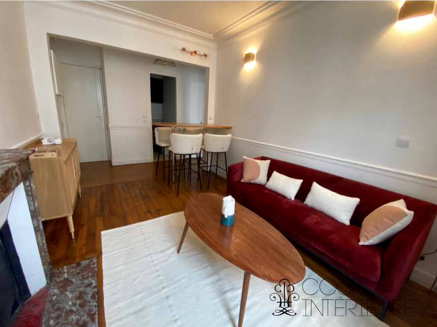 MEUBLÉ – 1 chambre – Paris 17ème – Batignolles – Rue Clairaut – 35 m2 – 4ème étage sans ascenseur – Loyer charges comprises : 1.400 euros