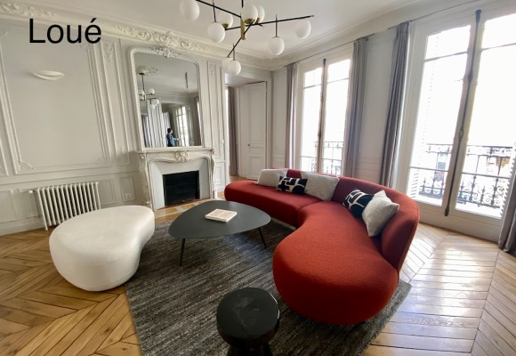 MEUBLÉ – 3 chambres – Paris 9ème – 126 m2 avec balcon filant –  Trudaine / Maubeuge – 2ème étage avec ascenseur –  Loyer charges comprises : 4.300 euros