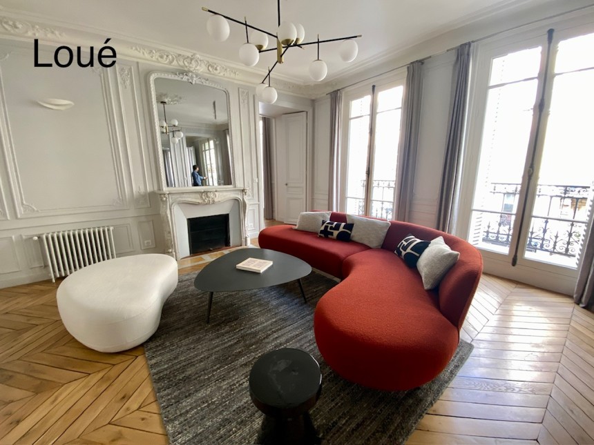 MEUBLÉ – 3 chambres – Paris 9ème – 126 m2 avec balcon filant –  Trudaine / Maubeuge – 2ème étage avec ascenseur –  Loyer charges comprises : 4.300 euros