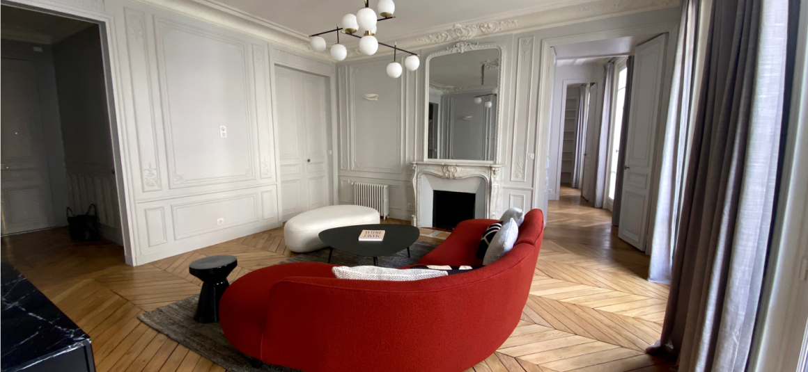 MEUBLÉ – 3 chambres – Paris 9ème – 126 m2 avec balcon filant –  Trudaine / Maubeuge – 2ème étage avec ascenseur –  Loyer charges comprises : 4.300 euros