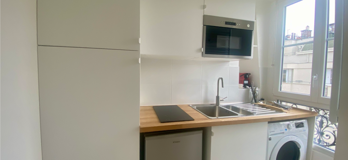 MEUBLÉ – Studio – 17ème – Wagram / Levis – Rue Jouffroy d’Abbans – 6ème et dernier étage ascenseur – Loyer charges comprises : 800 euros