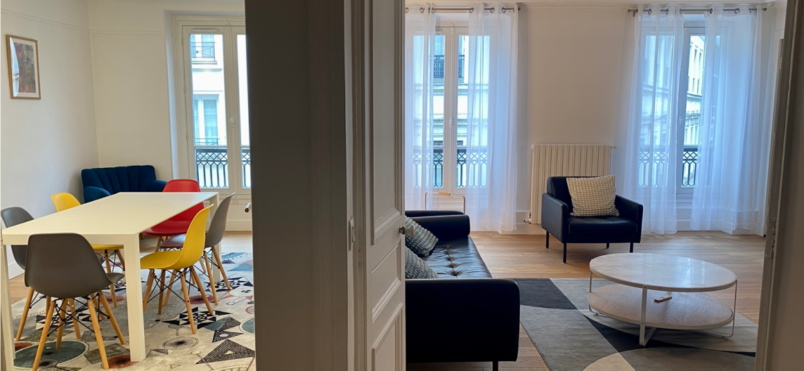 MEUBLÉ – 2 chambres – 104 m2 – Paris 8ème – Rue Jean Mermoz – 3ème étage ascenseur –  Loyer charges comprises : 4.150 euros