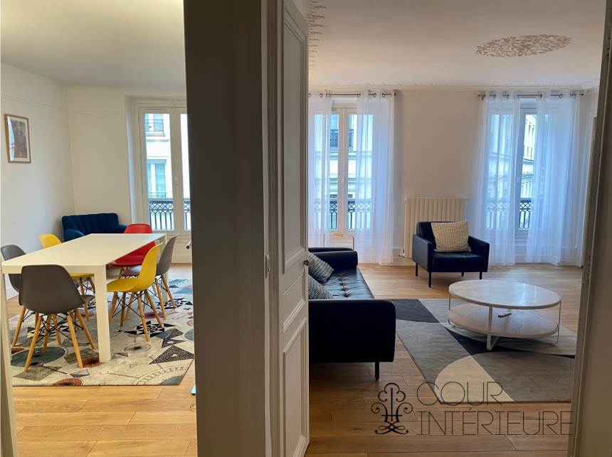 MEUBLÉ – 2 chambres – 104 m2 – Paris 8ème – Rue Jean Mermoz – 3ème étage ascenseur –  Loyer charges comprises : 4.150 euros