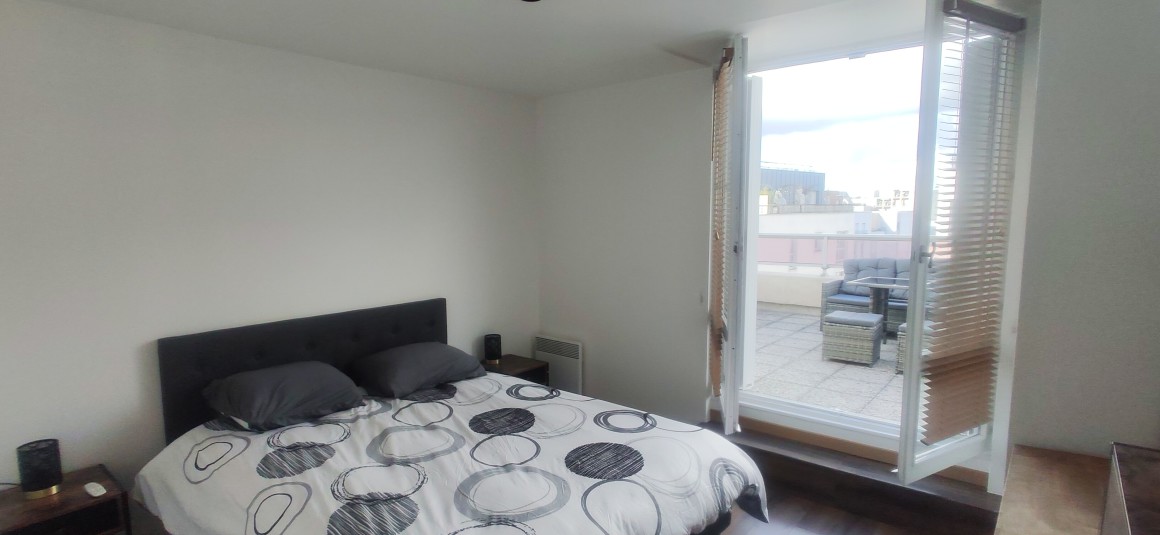 MEUBLÉ – 2 chambres – Pantin (93) rue Eugene et Marie Louise Cornet – 65 m2 + Balon + terrasse 19 m2 + parking – 5ème étage avec ascenseur – Loyer charges comprises : 1.980 euros