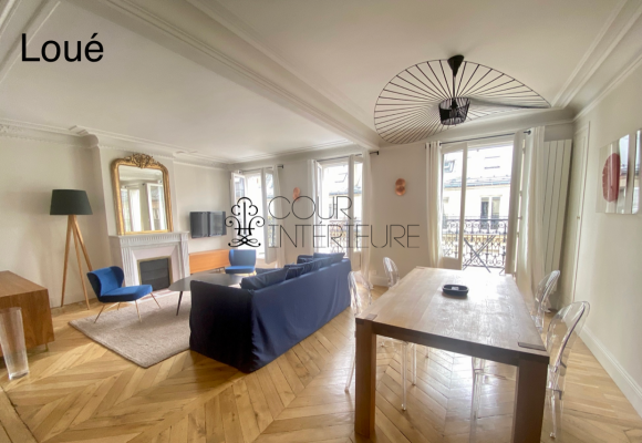 MEUBLÉ – 2 chambres – Paris 8ème – Saint Augustin – 88 m2 – 5ème étage ascenseur – GRAND BALCON FILANT de 7 m2  PLEIN SUD – Loyer charges comprises : 3.650 euros