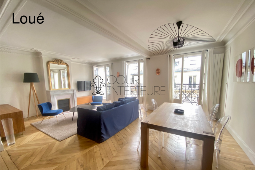 MEUBLÉ – 2 chambres – Paris 8ème – Saint Augustin – 88 m2 – 5ème étage ascenseur – GRAND BALCON FILANT de 7 m2  PLEIN SUD – Loyer charges comprises : 3.650 euros