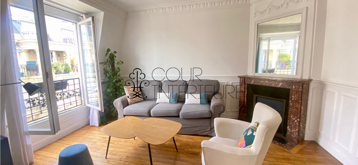 Sans titre22 MEUBLÉ – Double séjour + 1 chambre – 62 m2 – Paris 18ème – Rue Lapeyrère – Jules Joffrin – 6ème étage ascenseur – Loyer charges comprises : 2.100 €