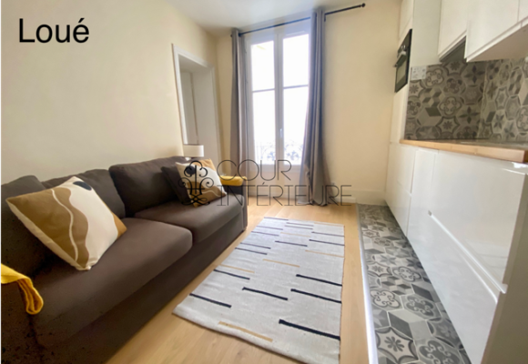 MEUBLÉ – 1 chambre – 29 m2 – Paris 14ème – Avenue du Maine – 2ème sans ascenseur – Loyer charges comprises : 1.350 euros