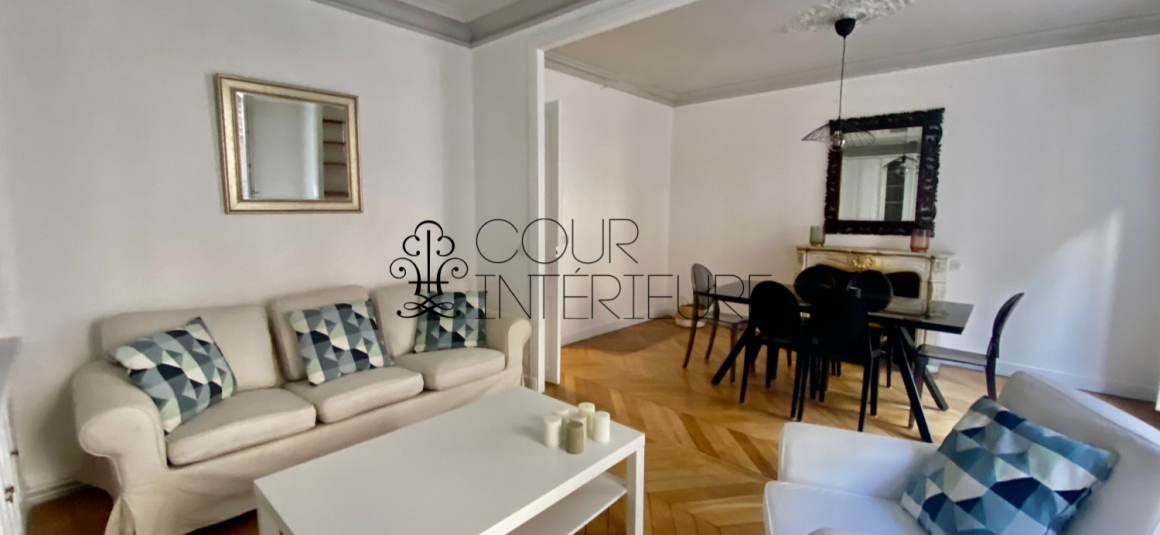 MEUBLÉ – 1 Chambre + double séjour – 55 m2 – Rue Legendre (haut Batignolles) – 2ème étage ascenseur – balcon filant – Loyer charges comprises : 2.050 euros