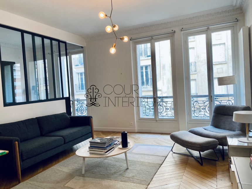 MEUBLÉ – 2 chambres – Paris 16ème – Rue Chalgrin – Petit balcon – 65  m2 – 1er étage ascenseur – Loyer charges comprises : 3.000 euros cc