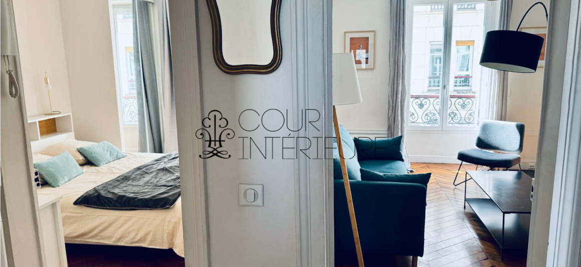 MEUBLÉ – 1 chambre – Paris 17ème – 44 m2 – Coeur Village Batignolles – 2ème sans ascenseur – Loyer charges comprises : 1.850 euros