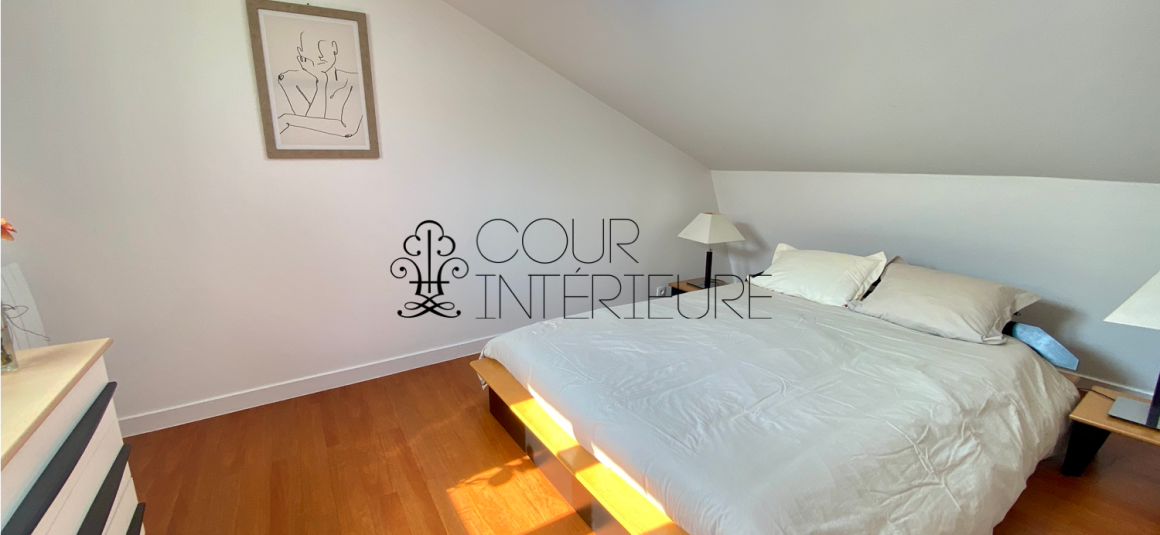 MEUBLÉ – Duplex de 2 CHAMBRES – PARIS 18ème – 74 m2 (89 m2 au sol) – Rue d’Orsel (Anvers – Montmartre) – 5ème et dernier étage avec ascenseur –  Loyer charges comprises : 2.500 euros + possibilité parking en sous-sol dans l’immeuble 150 euros