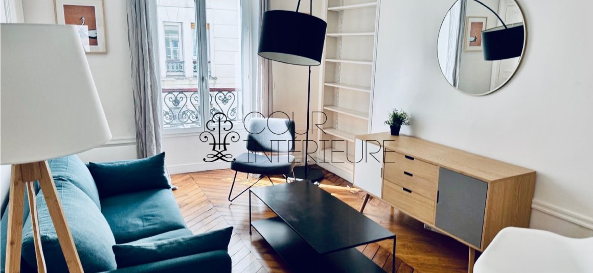 MEUBLÉ – 1 chambre – Paris 17ème – 44 m2 – Coeur Village Batignolles – 2ème sans ascenseur – Loyer charges comprises : 1.850 euros
