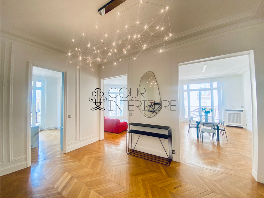 MEUBLÉ – 5 chambres – Paris 16ème – 220 m2 – Rue Cortambert – 3ème étage avec ascenseur – Loyer charges comprises : 10.100 euros (chauffage collectif)
