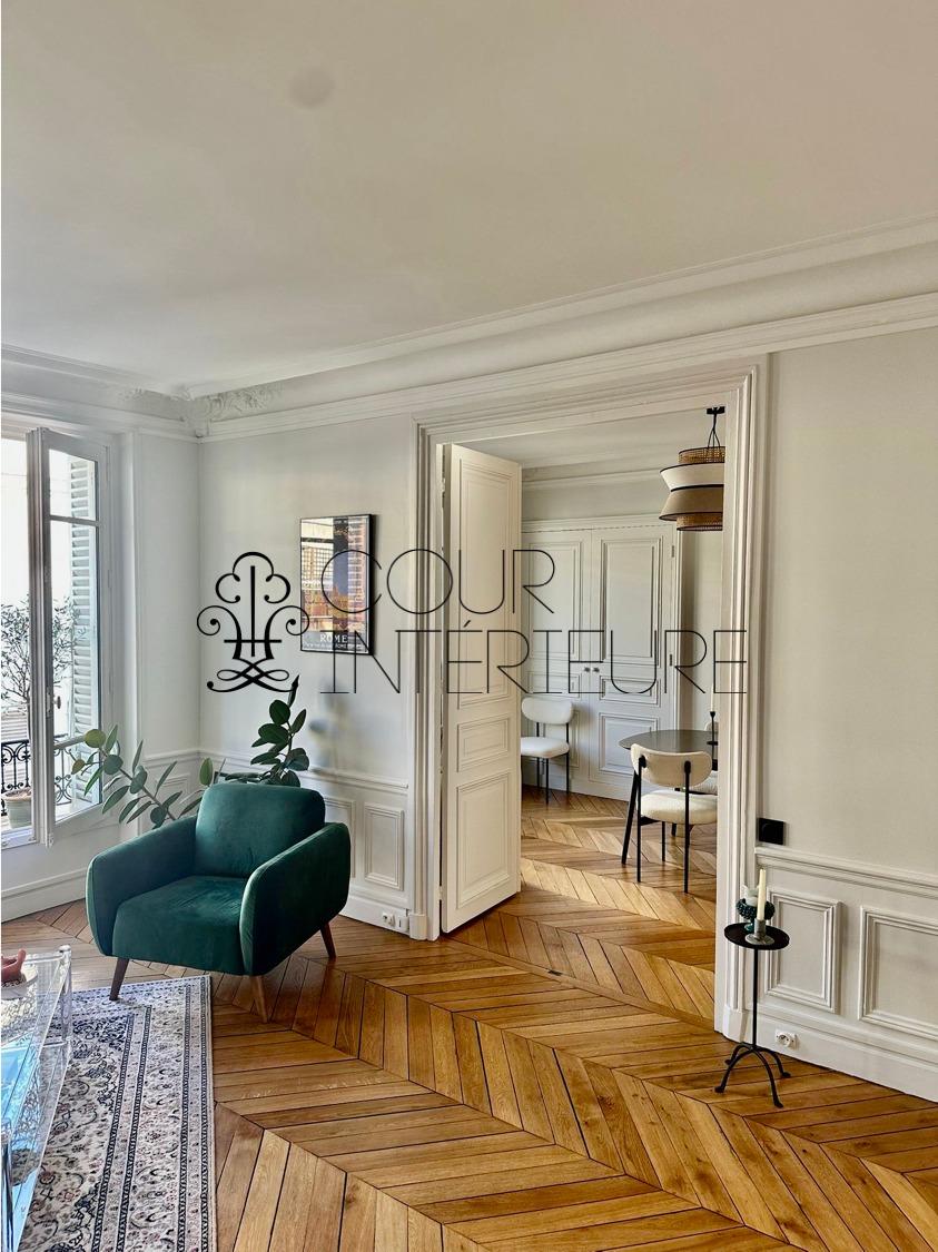 MEUBLÉ – 3 pièces (1 chambre) – 67 m2 – Paris 16ème – Village d’Auteuil – Rue Pierre Guerin – 4ème étage ascenseur – Loyer charges comprises : 2.450 euros