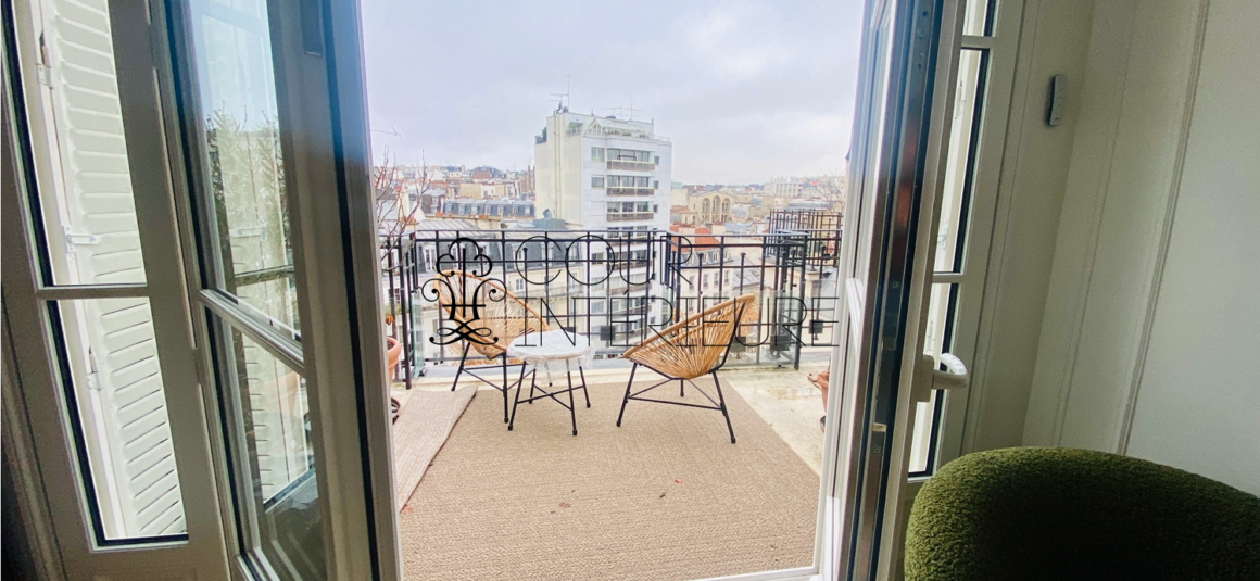 Sans titre15 MEUBLÉ – 4 chambres – RÉNOVATION TOTALE de STANDING – PARIS 17ème – Avenue des Ternes – 175 m2 – Balcon / Terrasse – 7ème et dernier étage – Loyer charges comprises : 12.000 euros